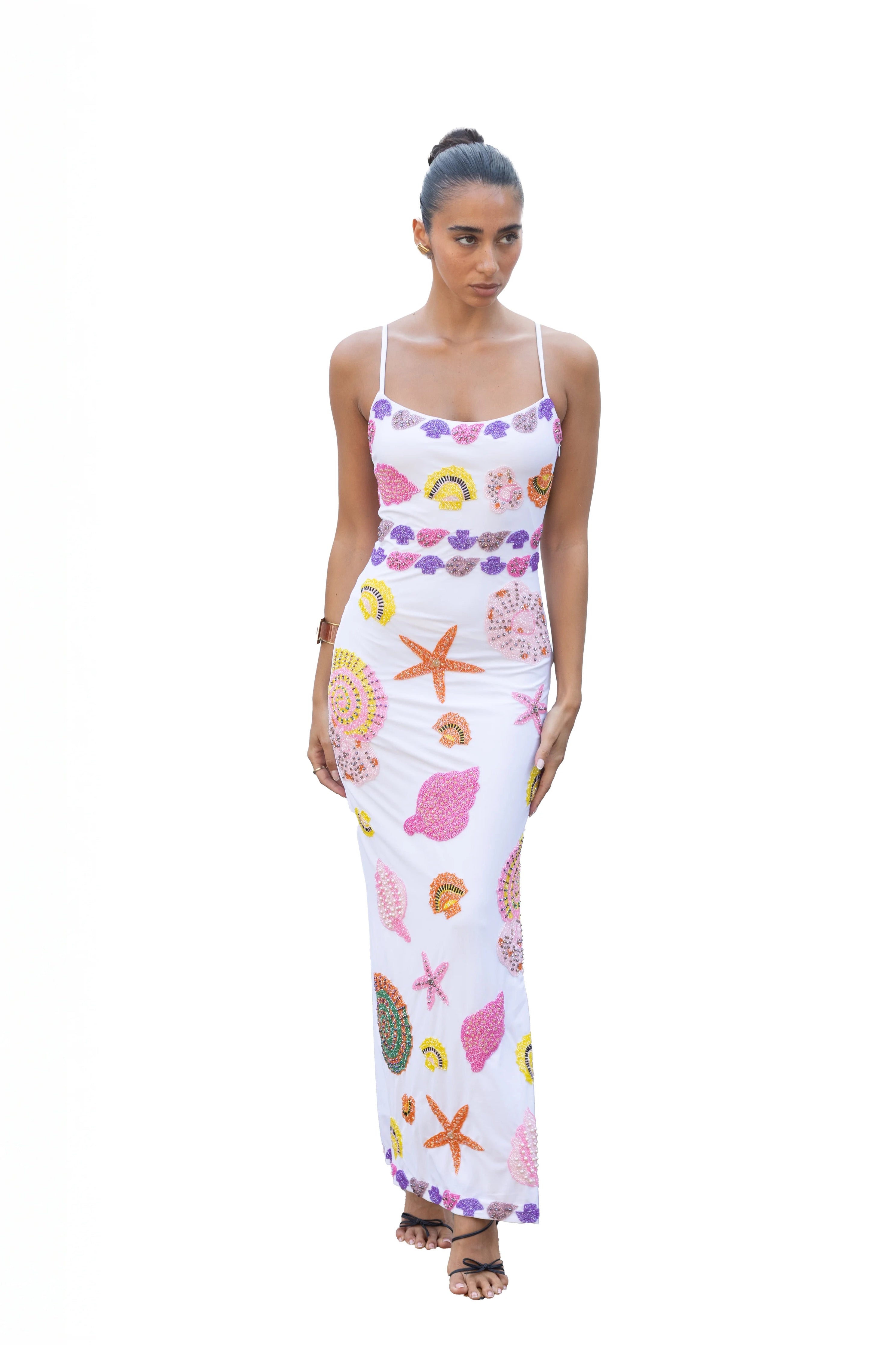 New York Strapped Dress in White