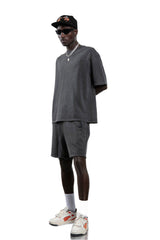 Cotton Casual T-Shirt & Short Set - A.Grey