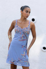 Crescent Shell Mini Dress Lilac