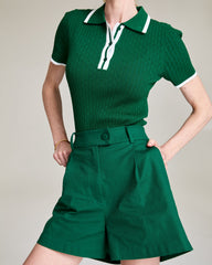 Christina High Rise Pleated Wide Short