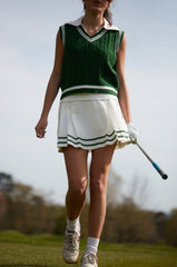 Jodie Stripe Skort - White & Green