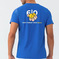 Blue Quick Dry Material T-Shirts for Men With Print