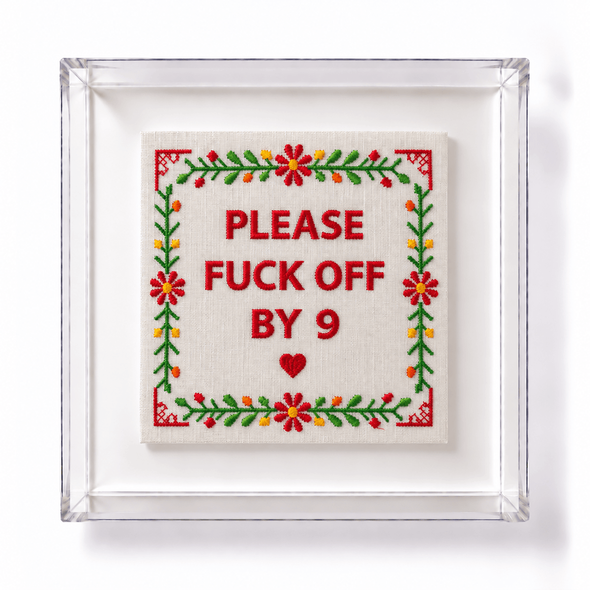 Embroidered Please Fuck Off by Nine Artwork
