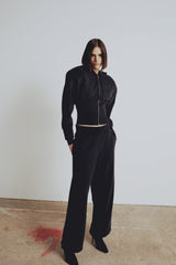 YOUR *ITCH CORSET ZİPPED HOODY - JET BLACK