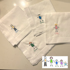 Custom Embroidered Kids Drawing Napkins
