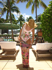 Maya Scoop Back Tropical Swimsuit - Pink