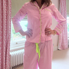 Pink Stripe Neon Pyjamas Sets