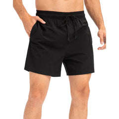 Black Easy Care Material Padel Shorts for Men
