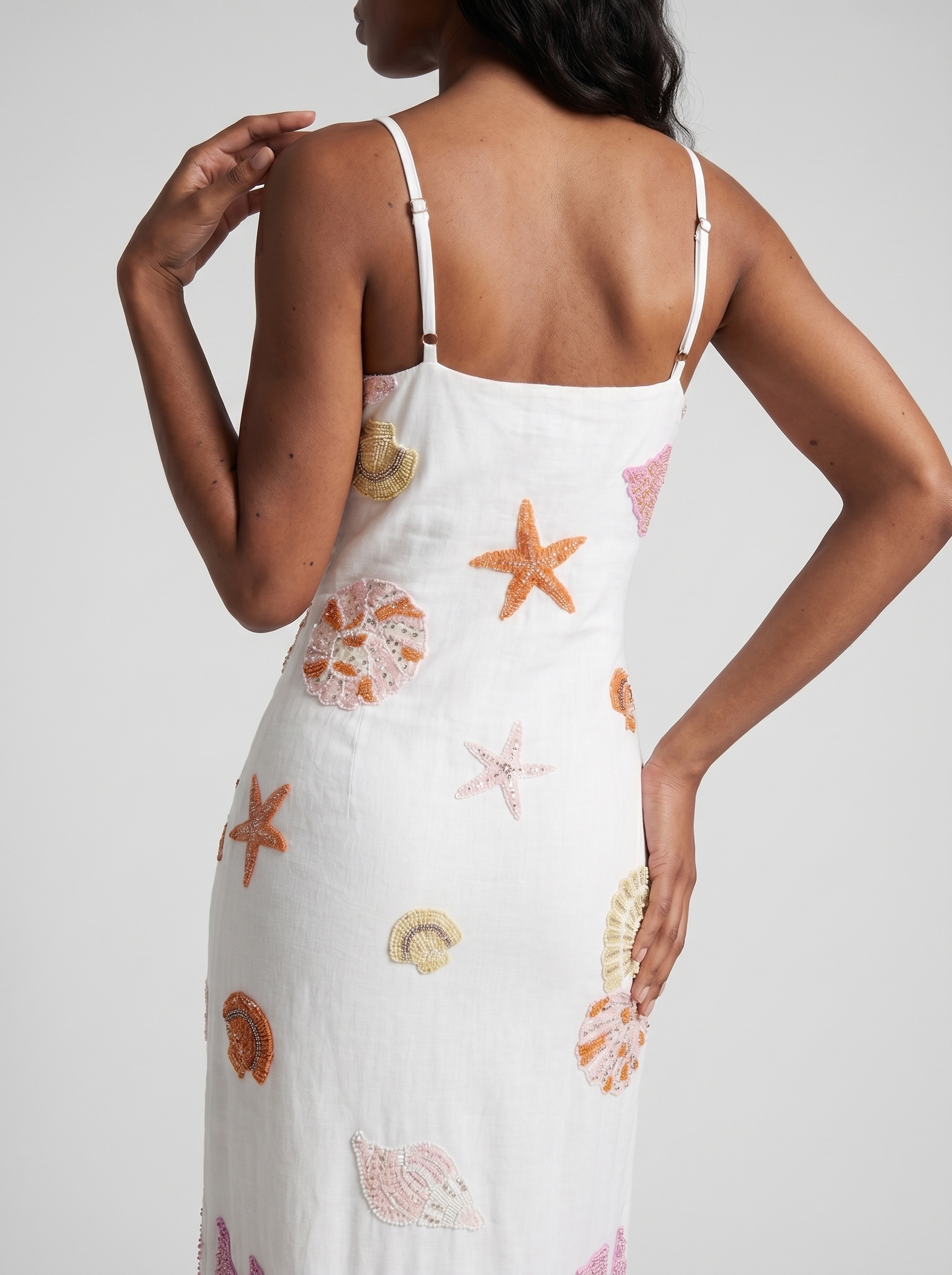 New York Strapped Dress in White