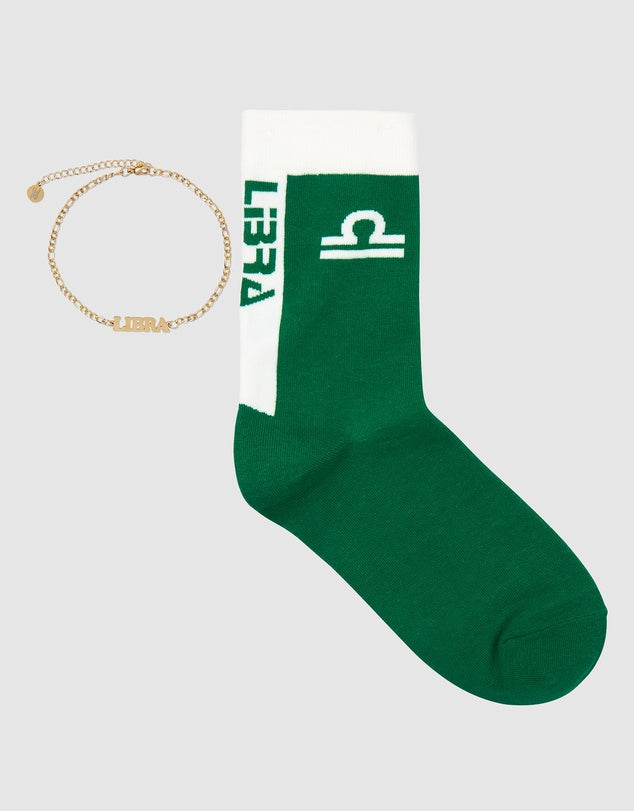 Horoscope Gold Anklet and Sock Set - Libra