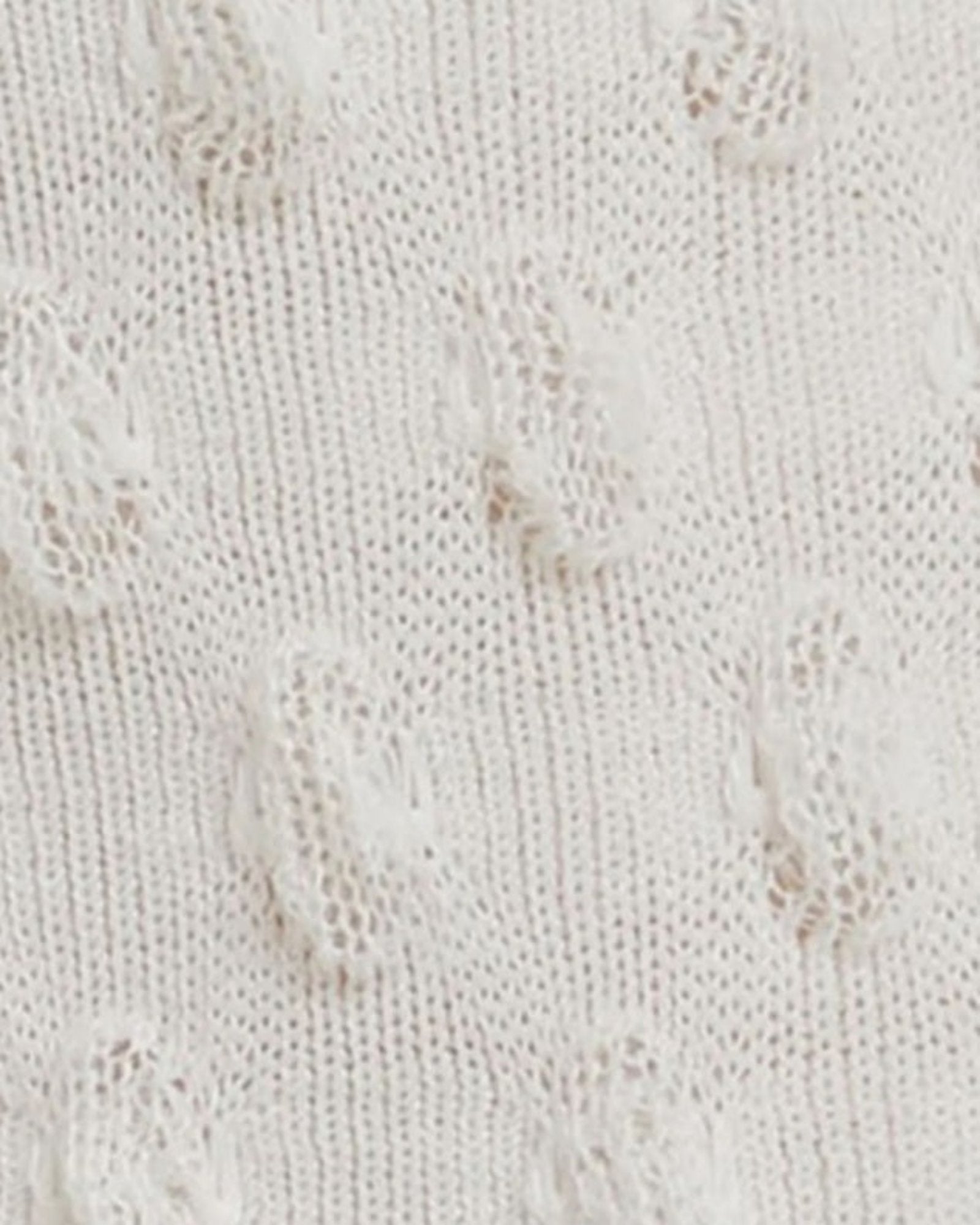 Waffle Combed Cotton Socks - White
