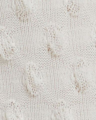 Waffle Combed Cotton Socks - White