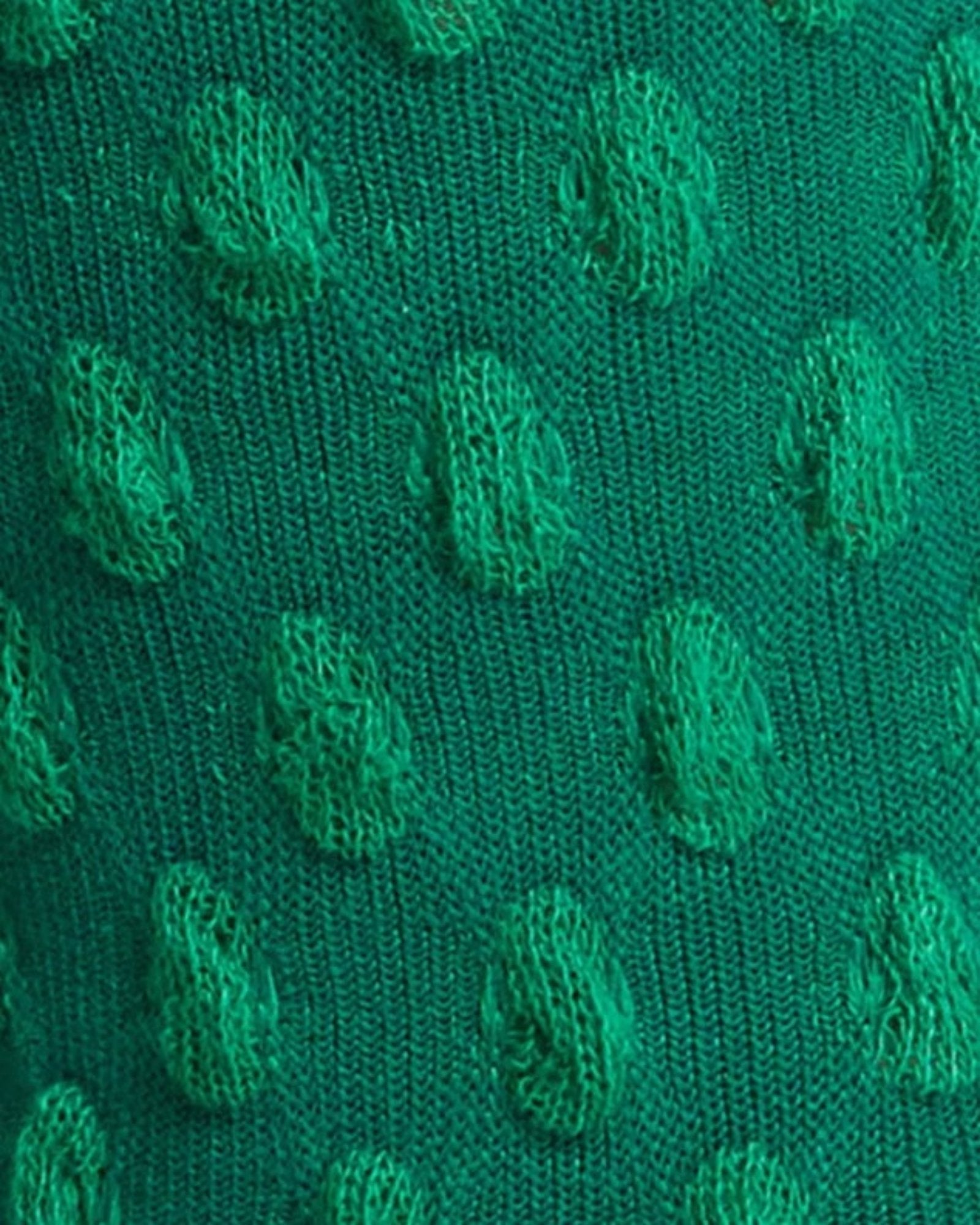 Waffle Combed Cotton Socks - Kelly Green