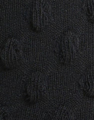 Waffle Combed Cotton Socks - Black