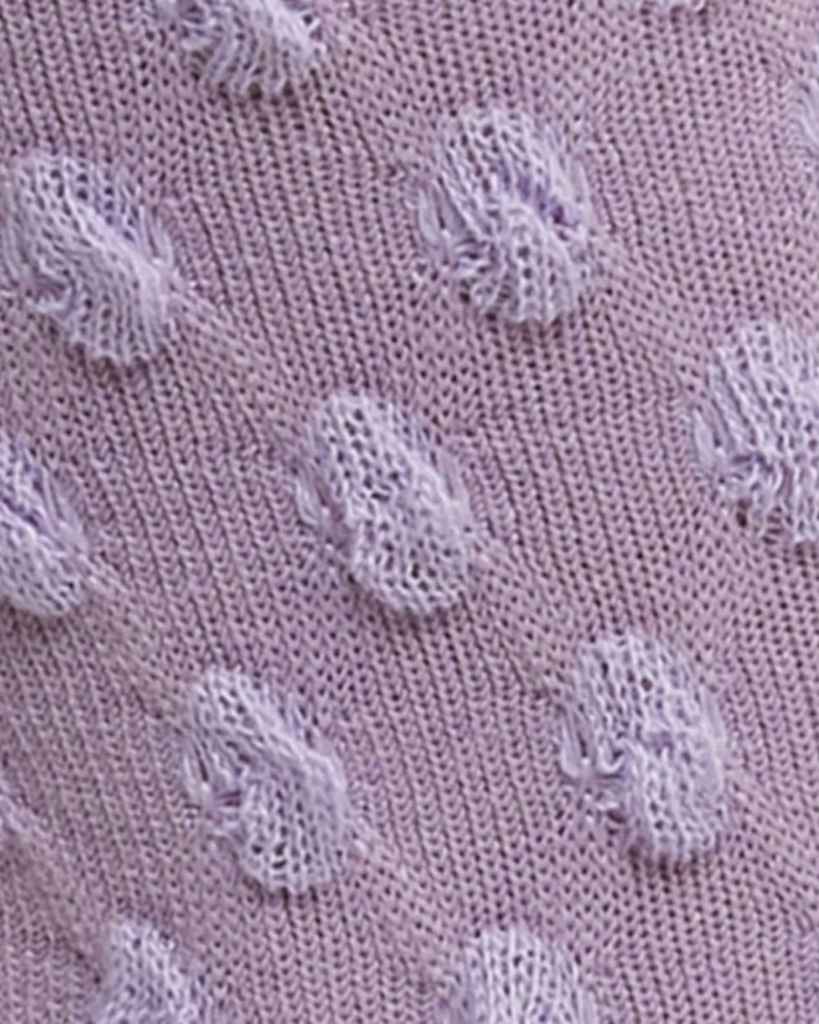 Waffle Combed Cotton Socks - Purple