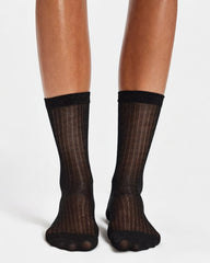Beam Ribbed Lurex Cotton Sock