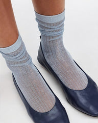 Beam Ribbed Lurex Cotton Sock