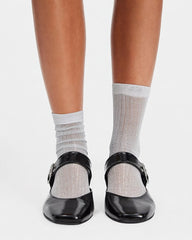 Beam Ribbed Lurex Cotton Sock