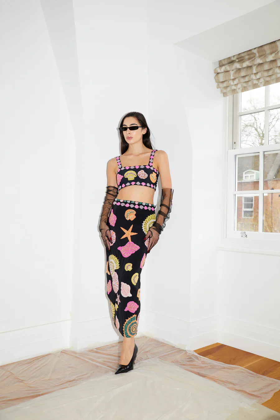 New York Hand-Embroidered Skirt