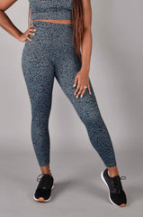 Ultra High Rise Recycled 7/8 Legging in Emerald Leopard