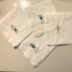 Custom Embroidered Kids Drawing Napkins