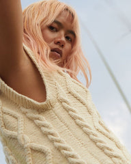 Laimė: Sea Salt Alpaca Wool & Cotton Vest