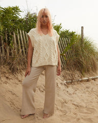 Laimė: Silver Grey Alpaca Wool & Cotton Vest
