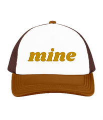 “Mine” Retro Trucker Cap – Pale Sunflower Gold