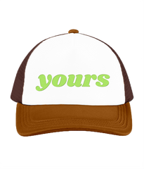 “Yours” Retro Trucker Cap – Pastel Neon Green