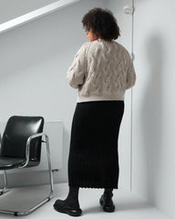 Nemunas: Poppy Red Merino Wool Cardigan