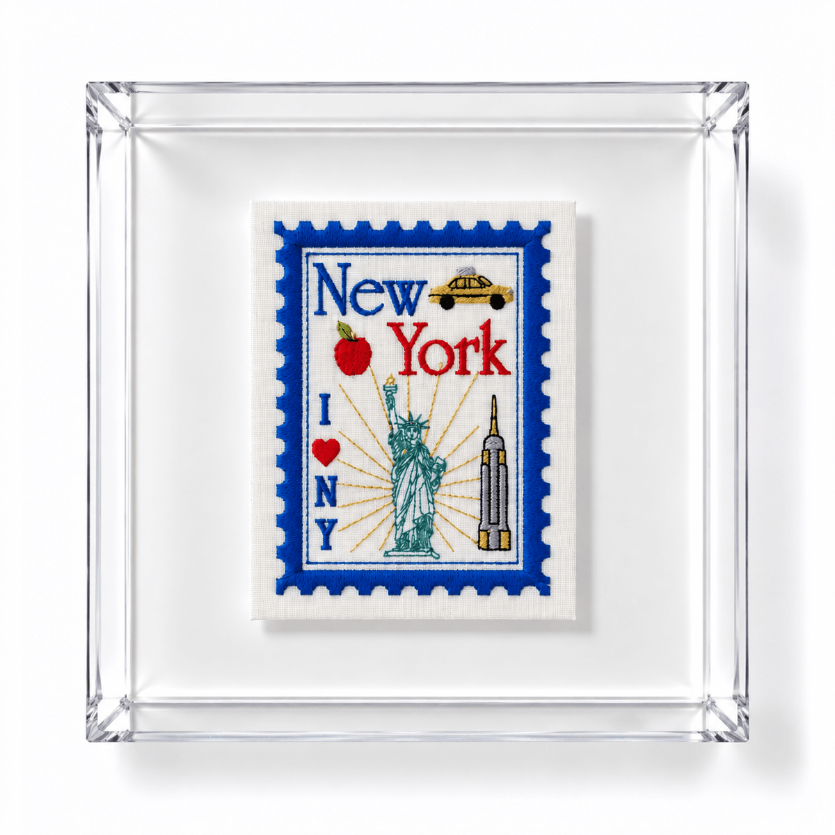 New York Embroidered Artwork Print