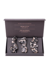 Large Silk Scrunchie Set Snow Leopard