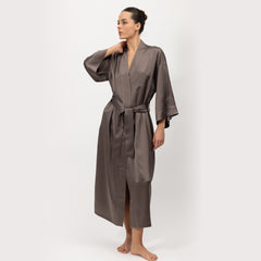 Silk Long Kimono-Style Robe the Lady