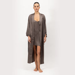 Silk Long Kimono-Style Robe the Lady