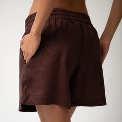 Brown Heavy Linen Shorts Perfect Days