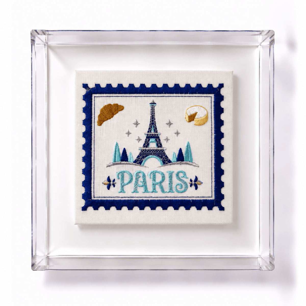 Paris Embroidered Stamp