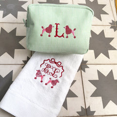 Poodle Luxury Monogramed Hand Towels