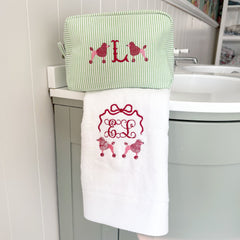 Poodle Luxury Monogramed Hand Towels