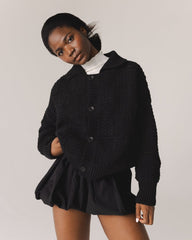 Prietema: Dark Wheat Crochet Cotton Jacket