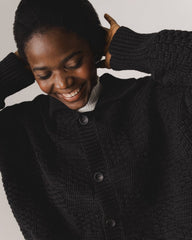 Prietema: Dark Wheat Crochet Cotton Jacket