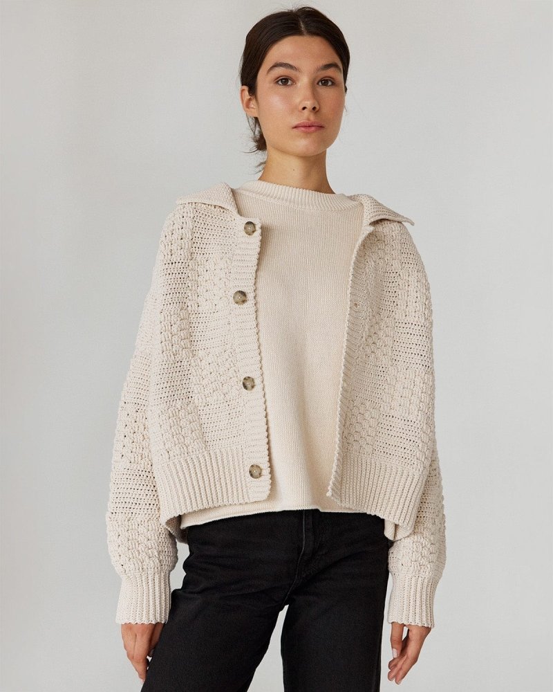 Prietema: Lilac Crochet Cotton Jacket