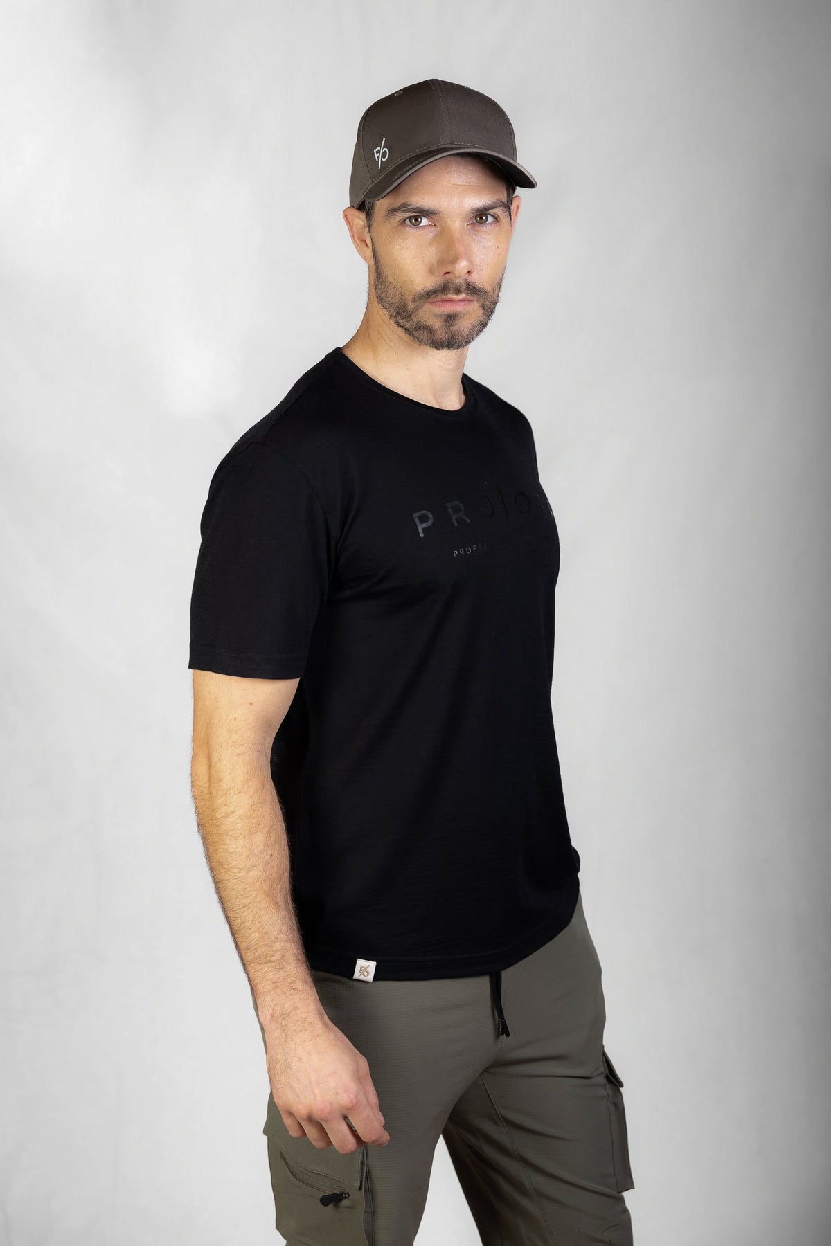Men's Merino T-Shirt, Black on Black