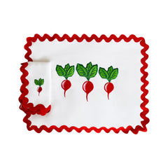 Emrboidered Radish Cocktail Napkins | Set of 2