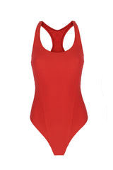 RELAY SWIMSUIT - CAYENNE
