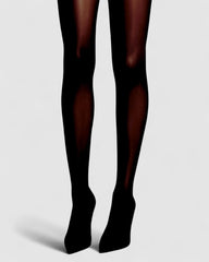 Satellite Crystal Back Seam Opaque Tights