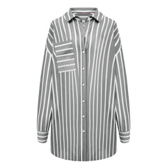Strapped Cotton Shirt Quiet Gray