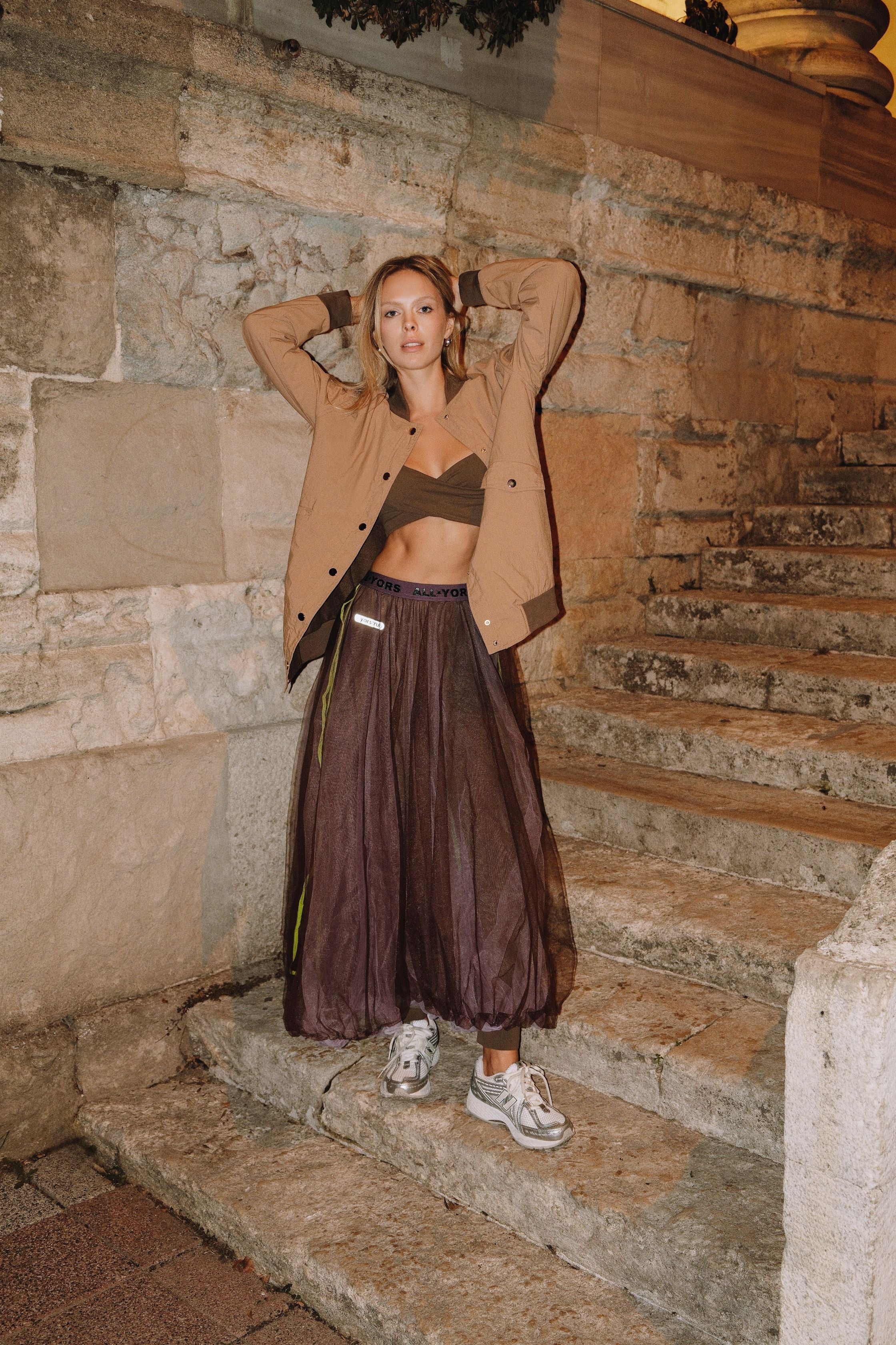 CROSS OVER SHORT BRALETTE - RUSTY GREEN