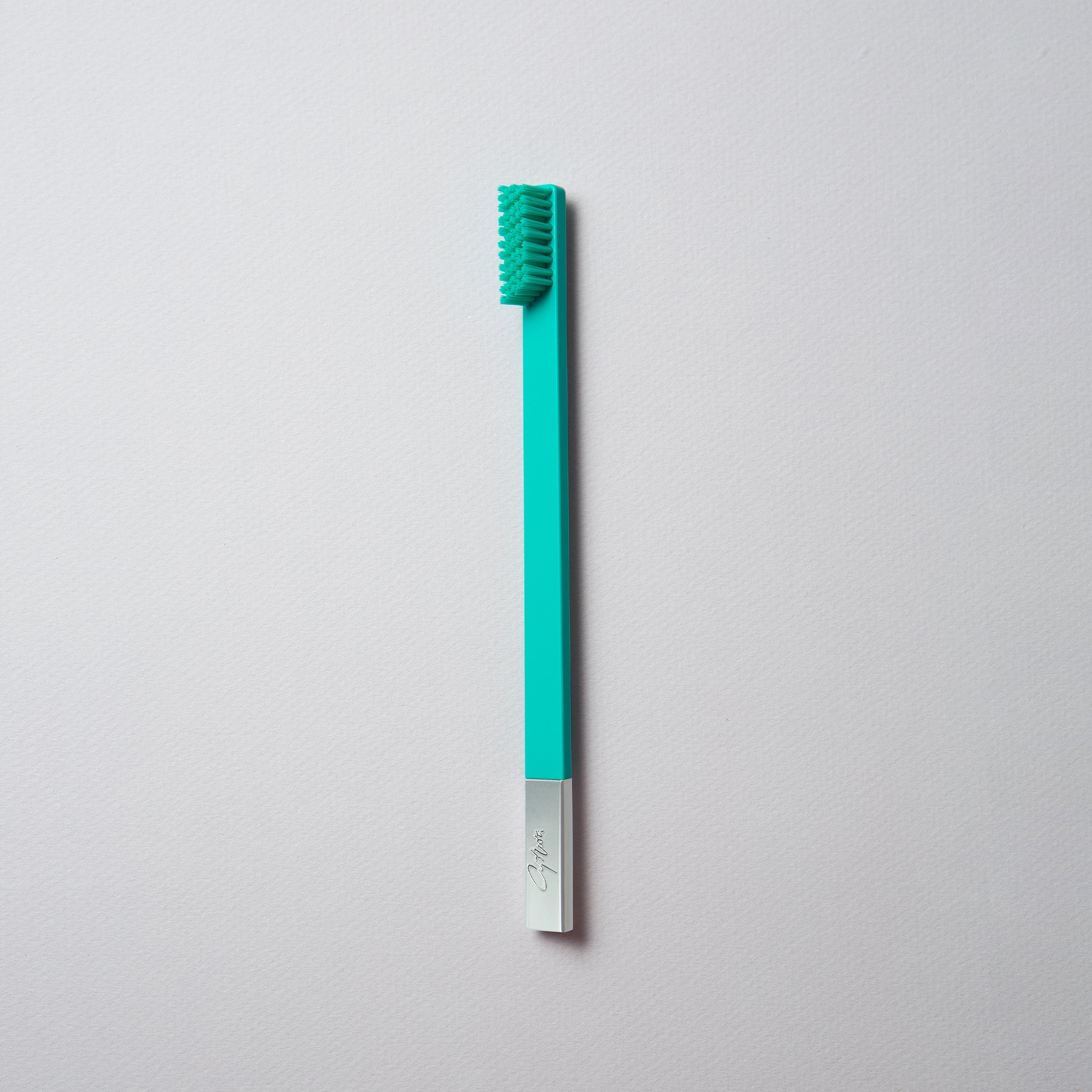 Turquoise Blue Silver Toothbrush