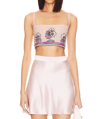 Tallulah Crystal Co-Ord Pull on Top - Light Pink