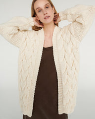 Twisted Erik: Oat Milk Wool Cardigan - Promo